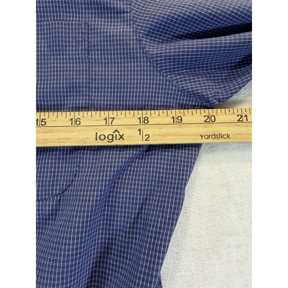 Vintage LL Bean Womens 12 Blue Checked Button Down Shirt Cotton Blend Cottage - Picture 7 of 8
